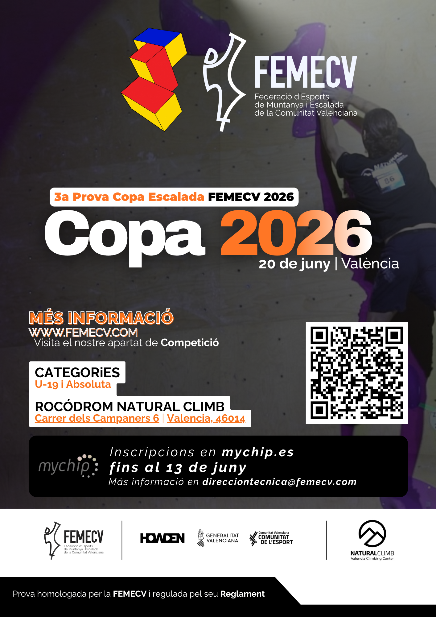 3ª Prueba de Copa de Escalada en Bloque, Valencia, FEMECV 2026,