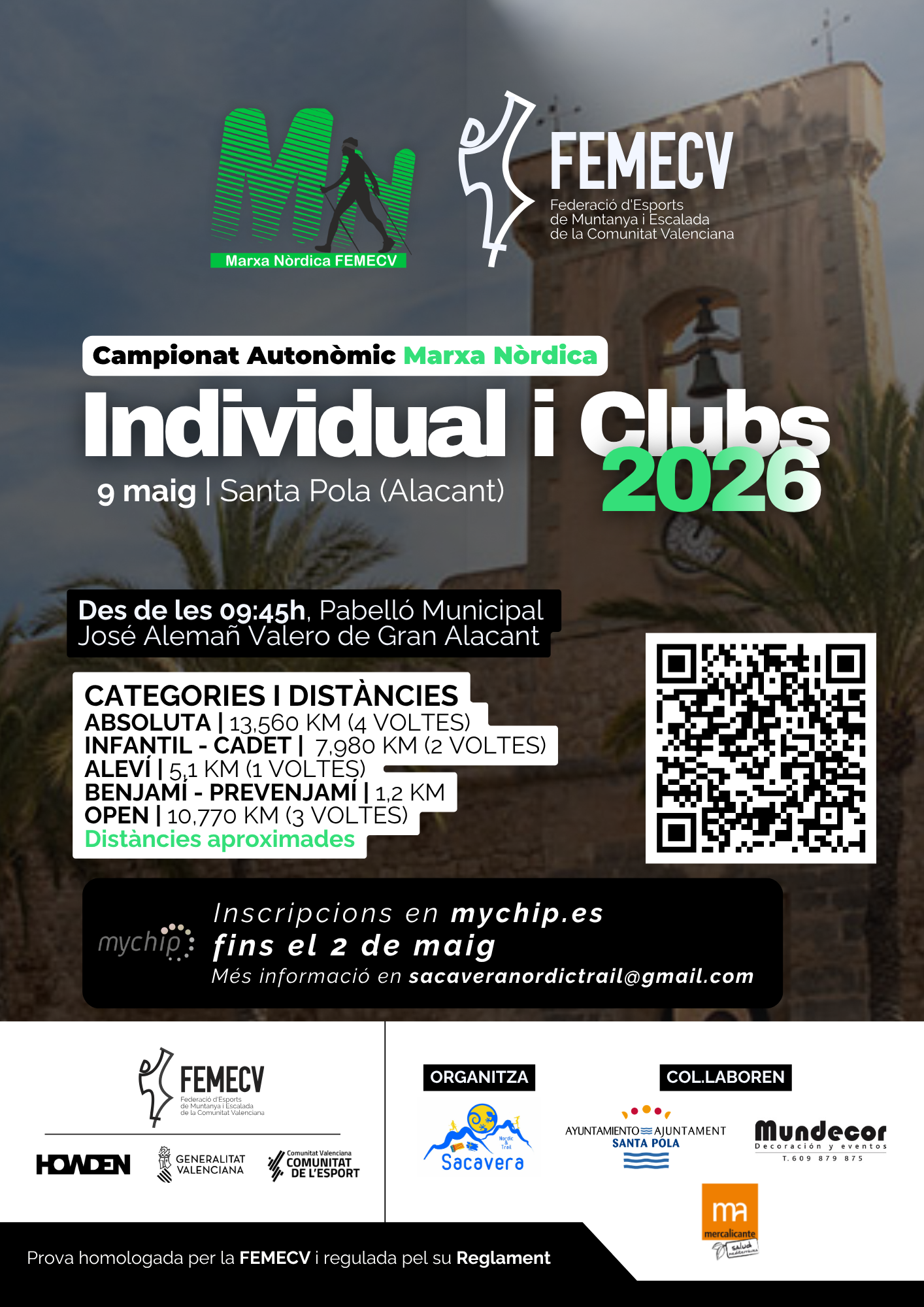 Campeonato Autonómico Individual y Clubs de Marcha Nórdica FEMECV 2026, Santa Pola