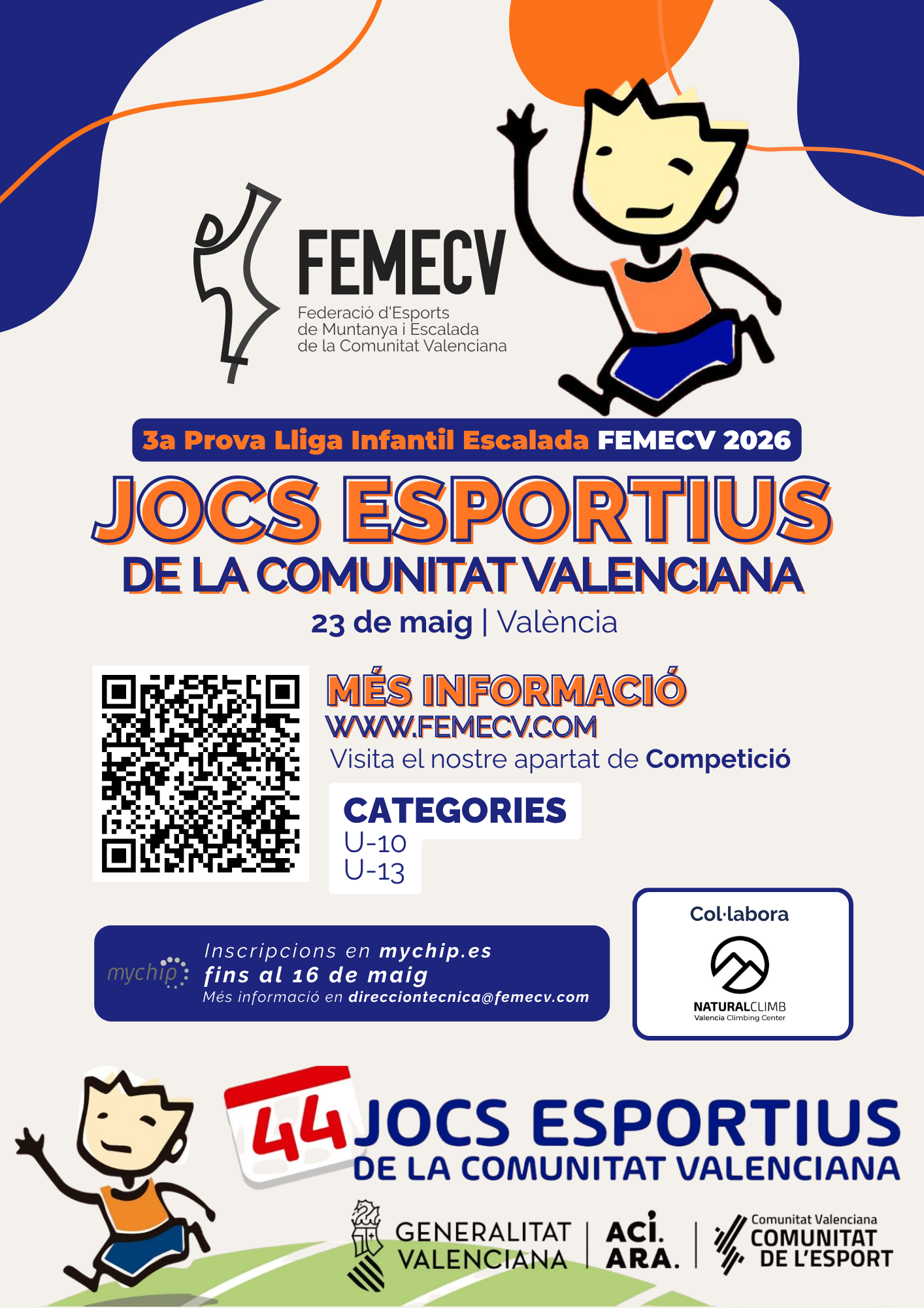 3ª Prueba de Liga Infantil de Escalada - Jocs Esportius FEMECV 2026, València